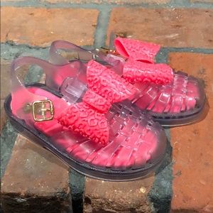 Mel by Melissa girls clear jelly sandals w/bows